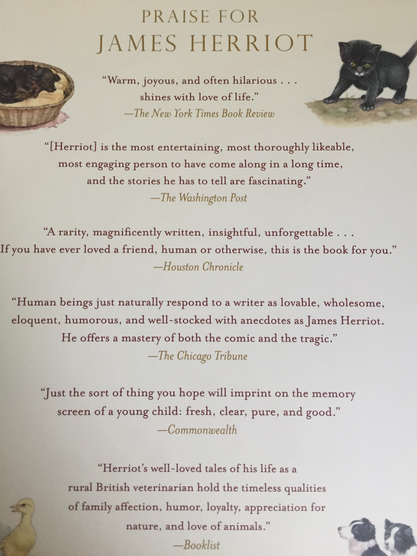Children's Chapter Picture Book - JAMES HERRIOT'S TREASURY for CHILDREN