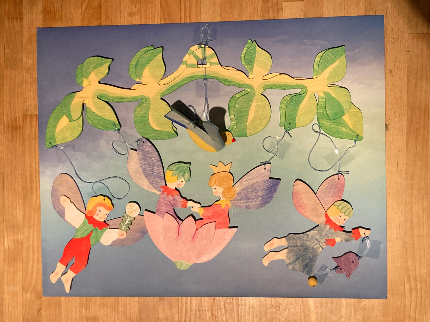 Wooden Mobile for Baby's Room - FLOWER FAIRIES