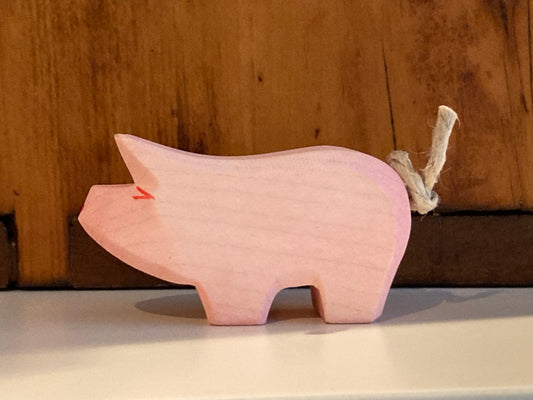 Wooden Dollhouse Play - PINK LITTLE PIGLET