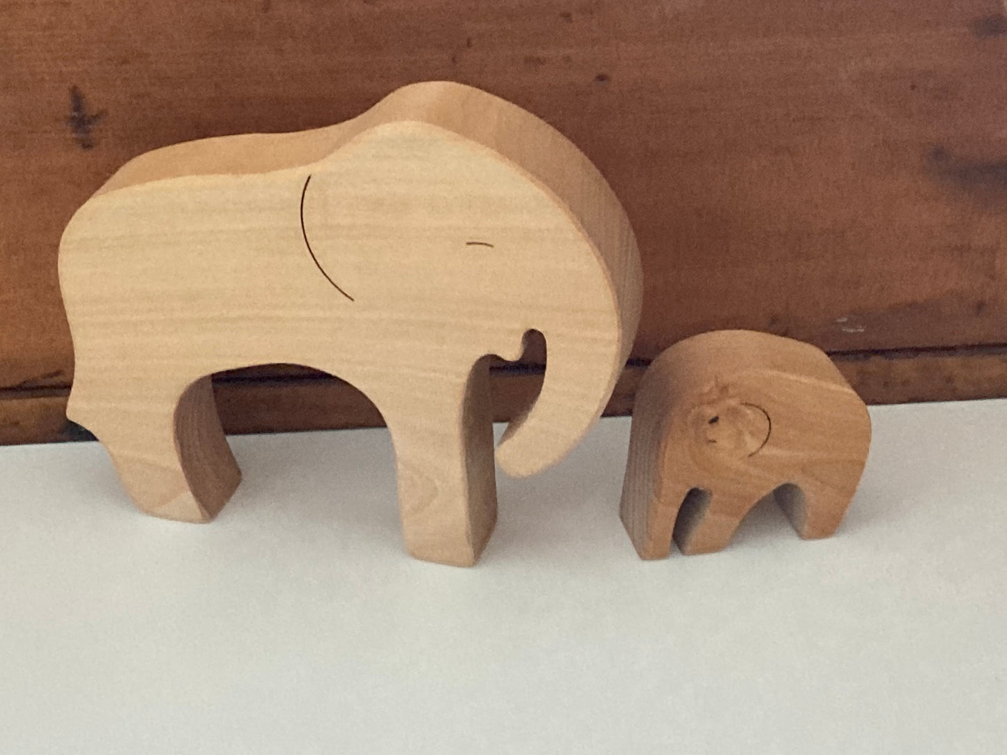 Jouet en bois - MAMA ÉLÉPHANT ET BÉBÉ, 2 pièces !