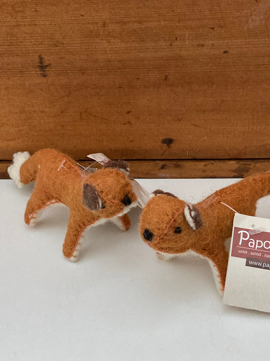 Dollhouse Soft Toy - Wool Felted FOX, 2 Foxes!
