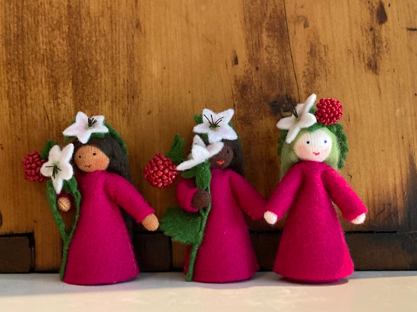 Flower Fairy Waldorf Doll - RASPBERRY PRINCESS