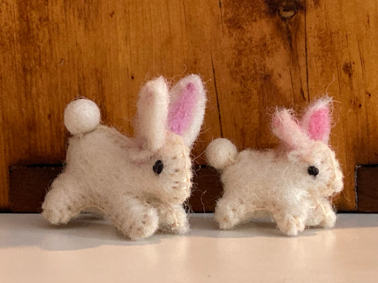 Dollhouse Soft Toy - FELTED WHITE RABBIT (2 sizes)