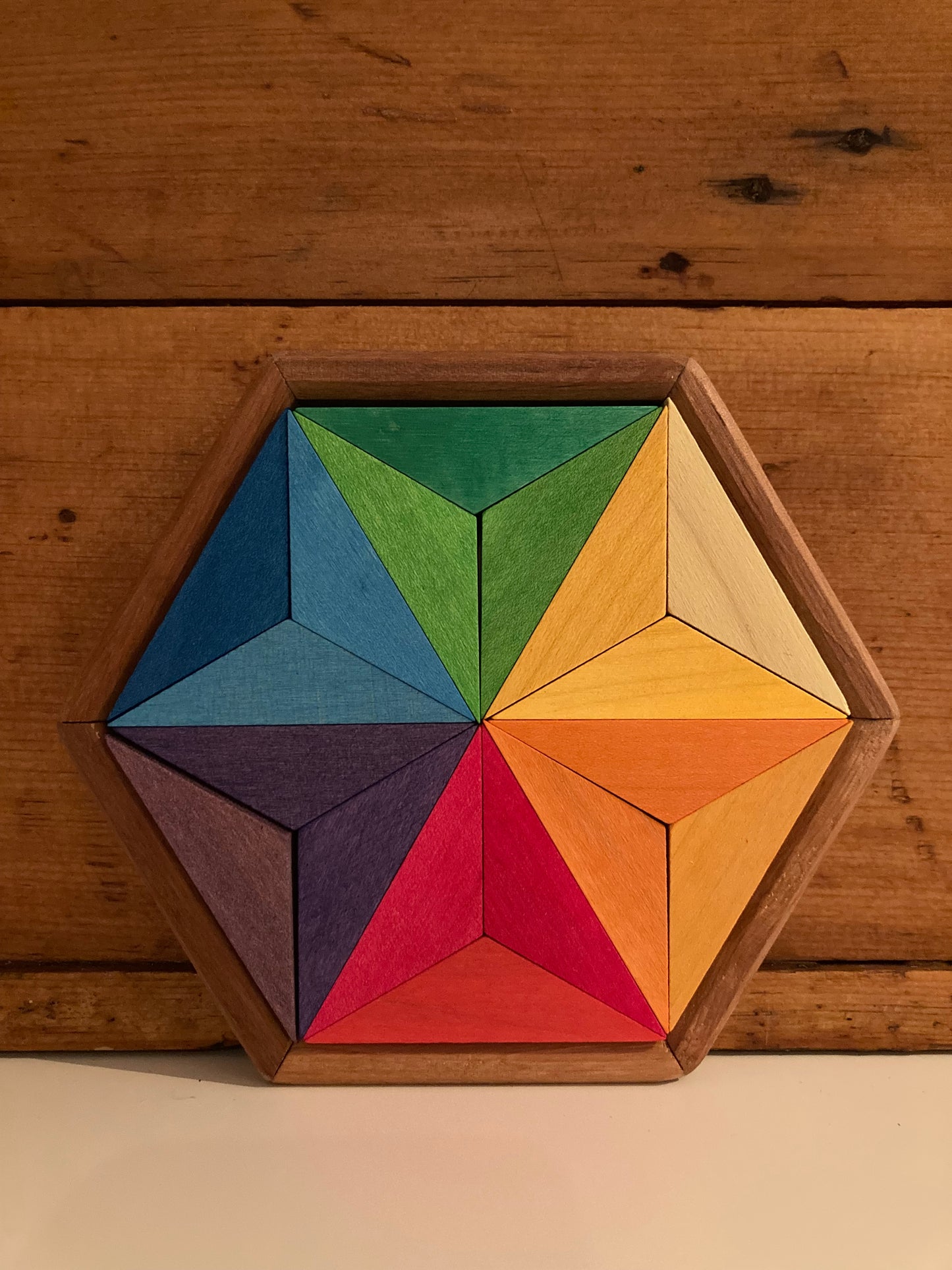 Wooden Toy - Grimm's RAINBOW STAR PUZZLE