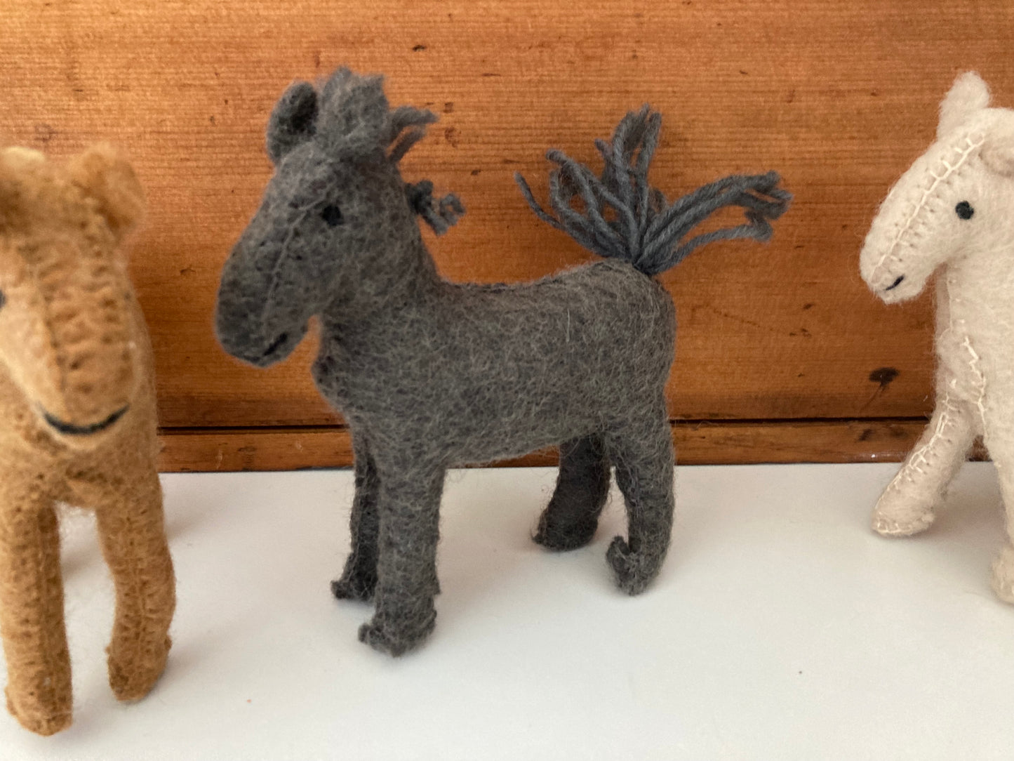Dollhouse Soft Toy - Wool Felted HORSES in 4 coat colours!