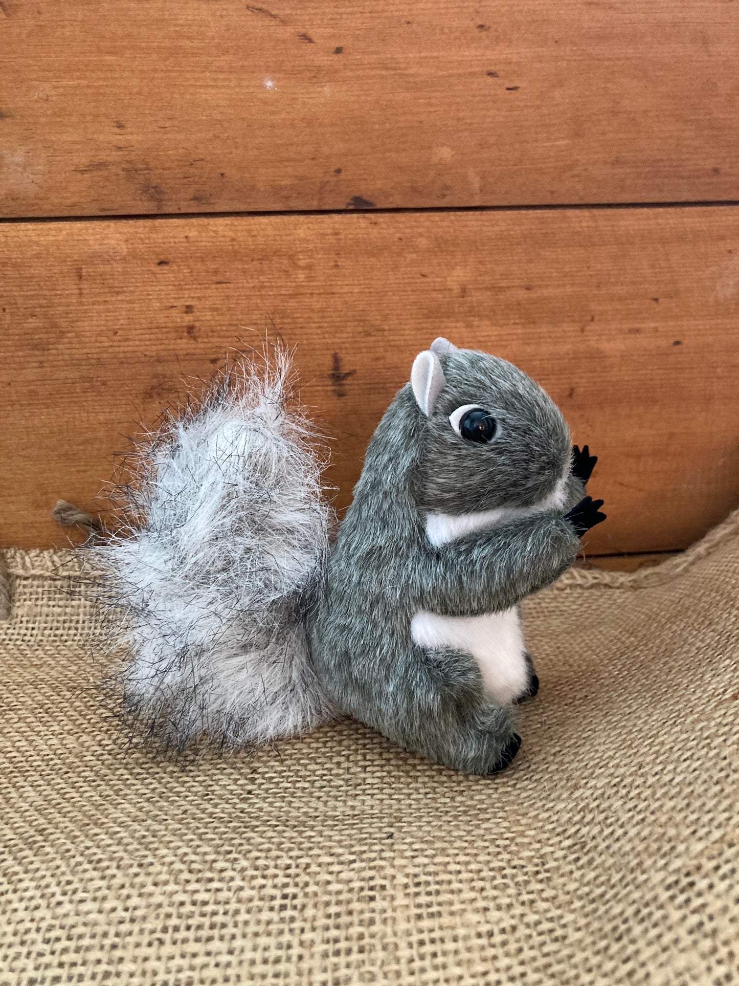 Soft Toy Finger Puppet - GREY SQUIRREL