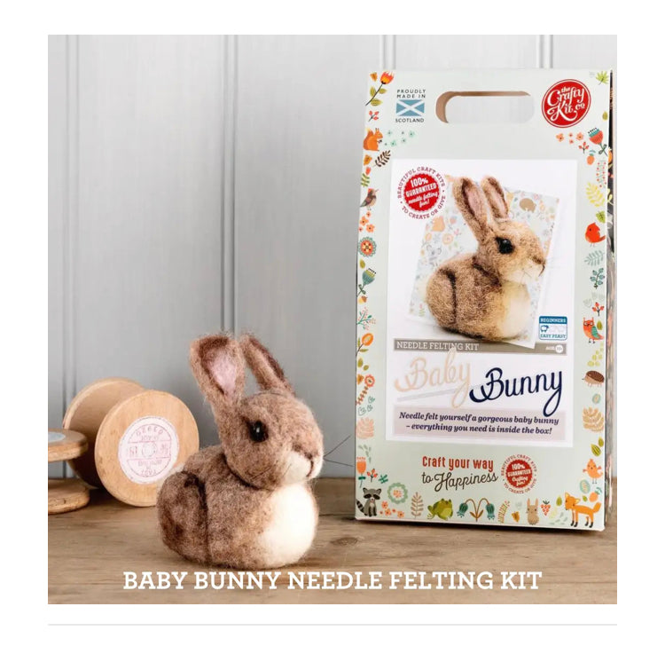 Crafting Kits, Art - Wool BABY BUNNY, Needle Felting Kit