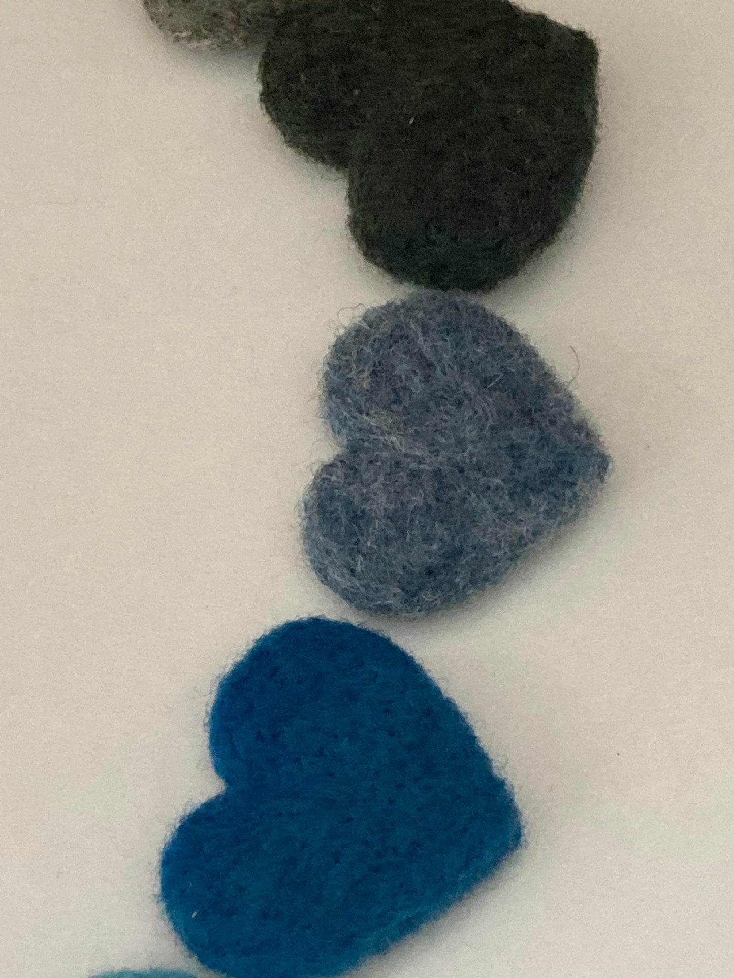 Coastal Felting WOOL HEARTS! … choice of 12 colours!
