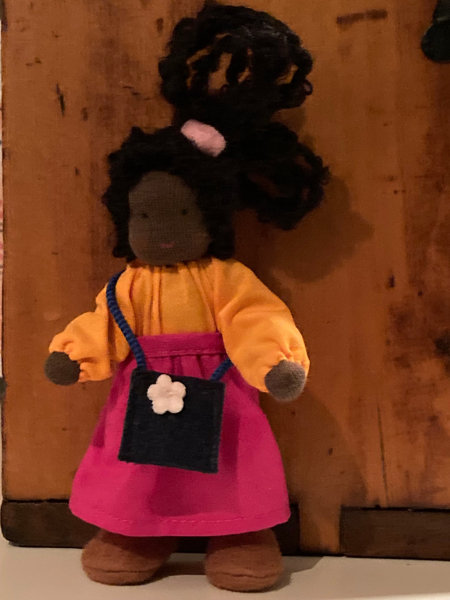 Dollhouse Waldorf Doll - Grimm's EBONY CHILD in DRESSES
