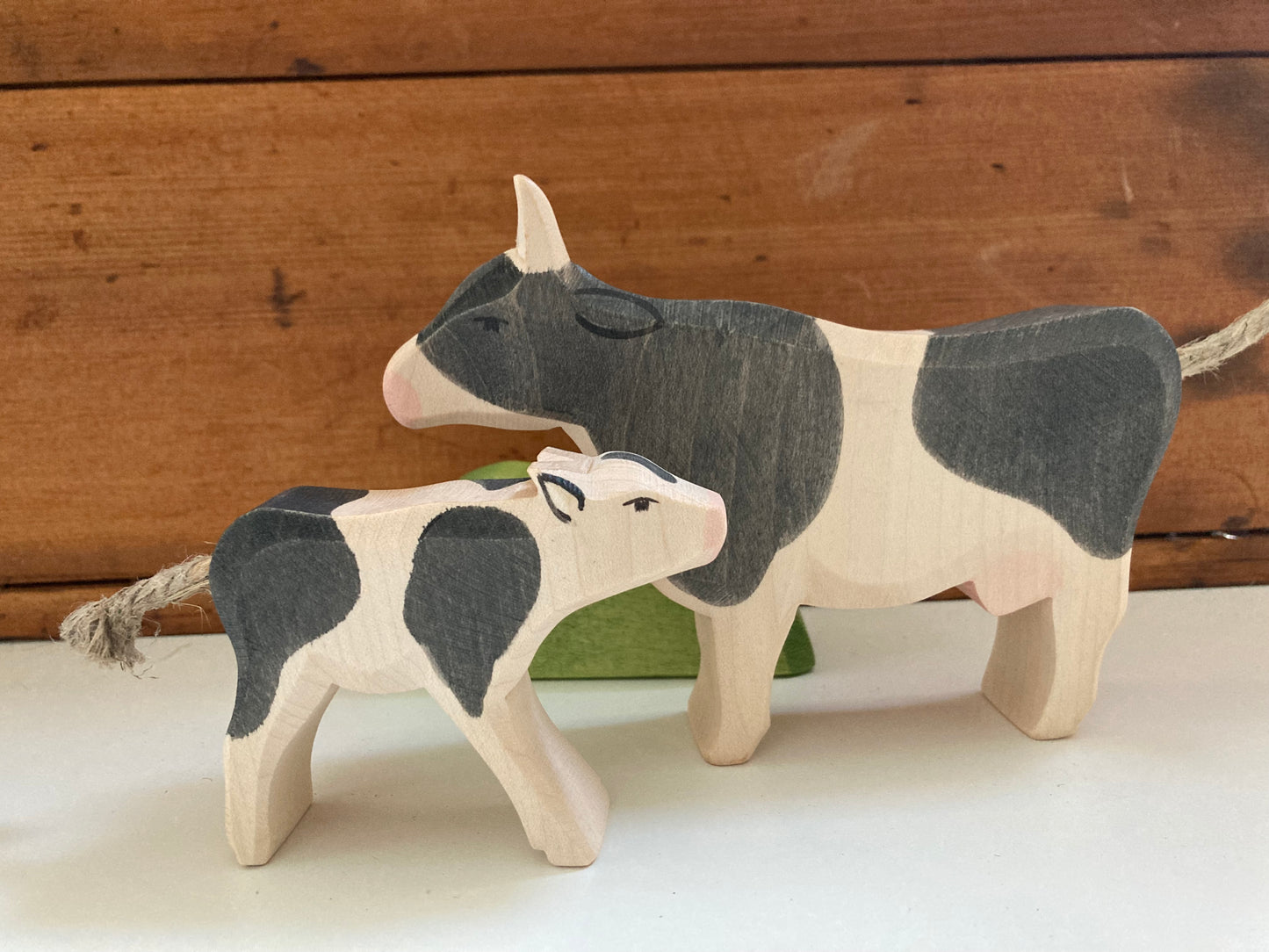 Wooden Dollhouse Play - BLACK AND WHITE COW