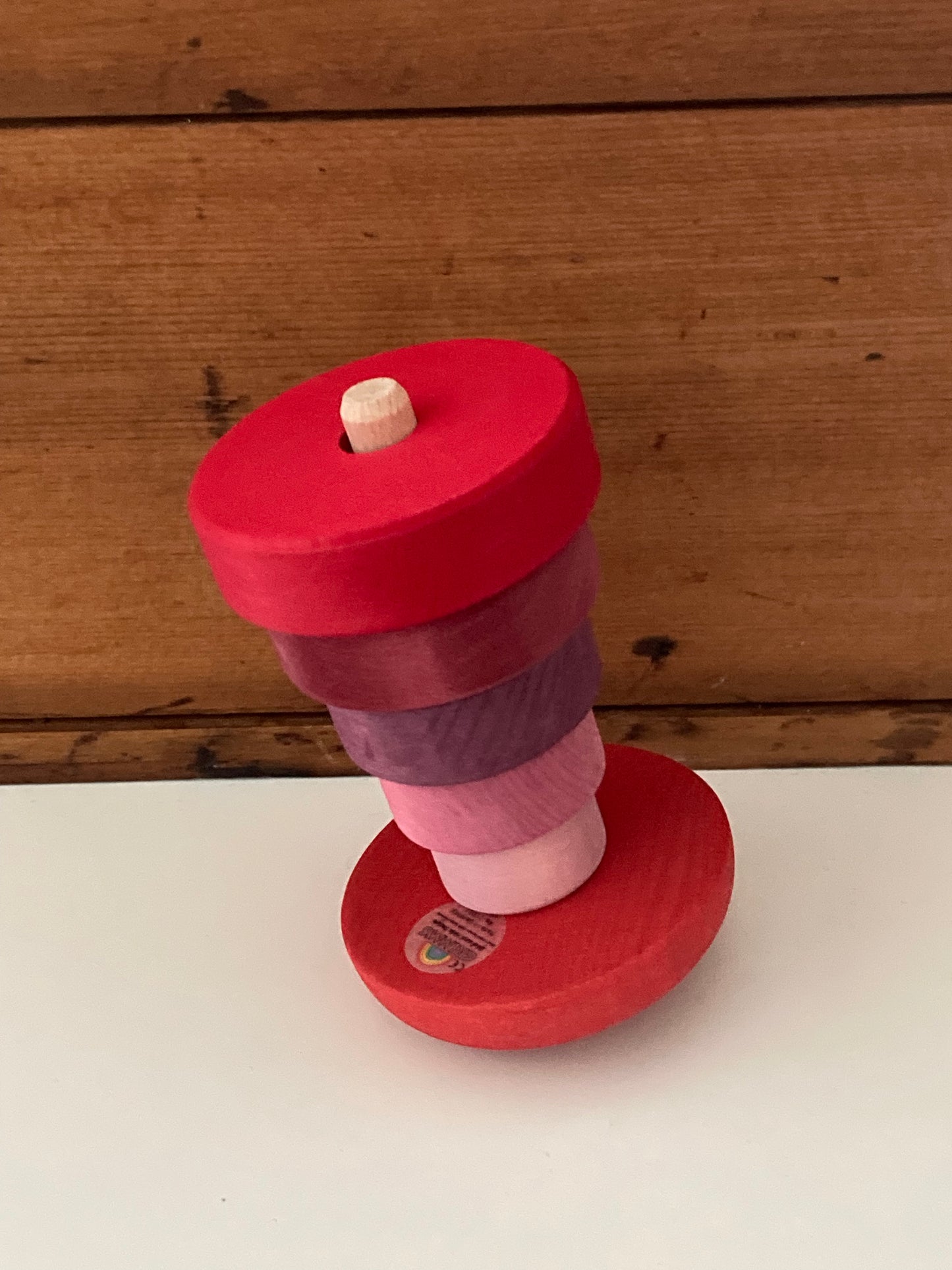 Wooden Toy, Baby - Grimm's STACKING WOBBLY TOWER, 6 pieces!