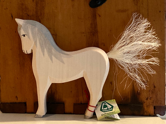 Wooden Dollhouse Play - HORSE, WHITE