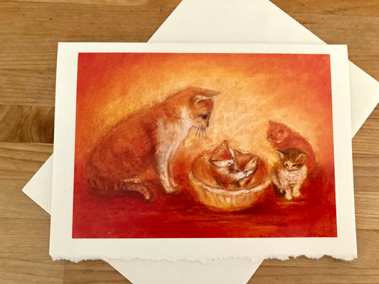 Greeting Cards - CAT WITH KITTENS