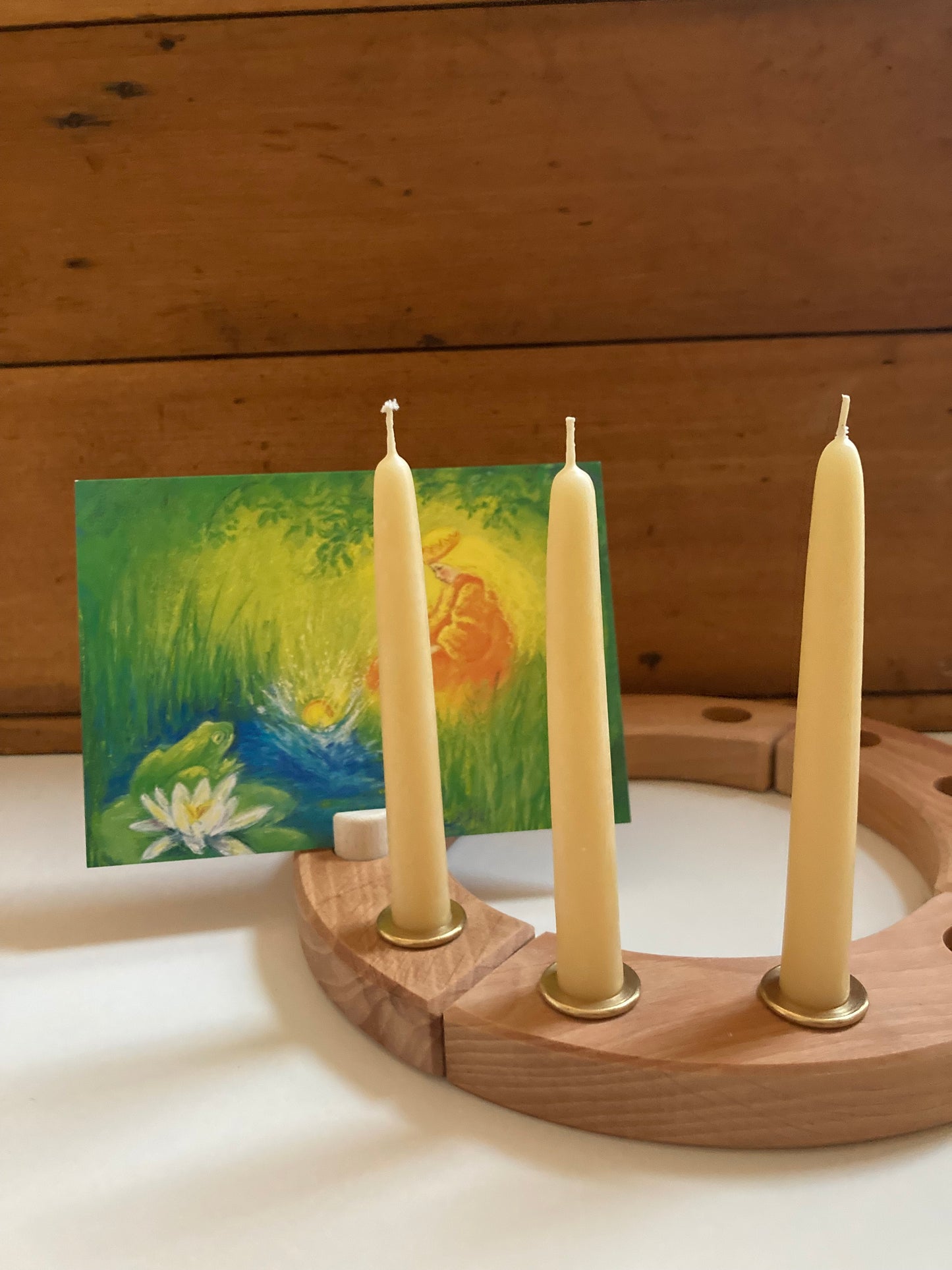BRASS CANDLE HOLDERS for Deco by Grimm’s. Set of 3