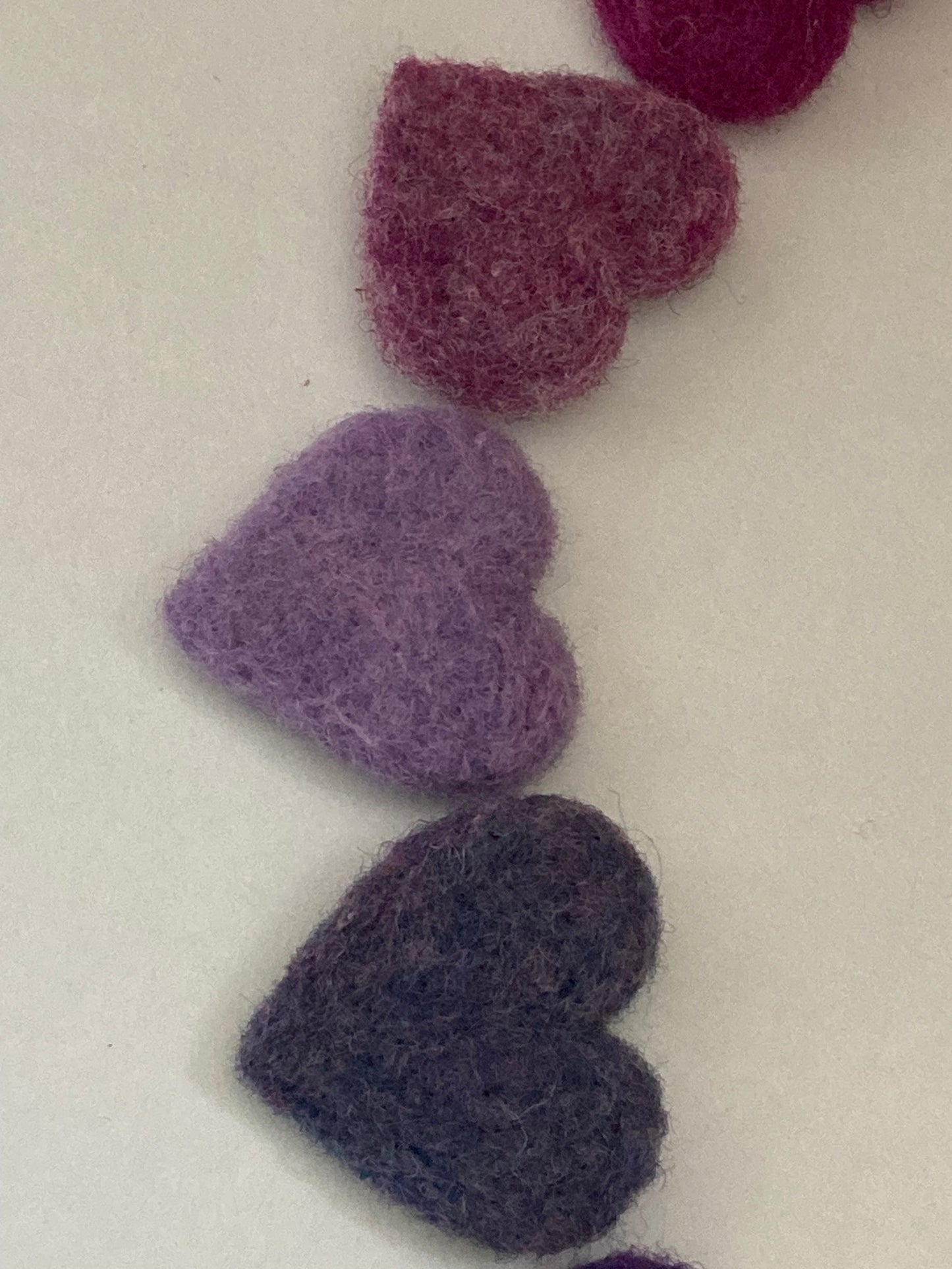 Coastal Felting WOOL HEARTS! … choice of 12 colours!