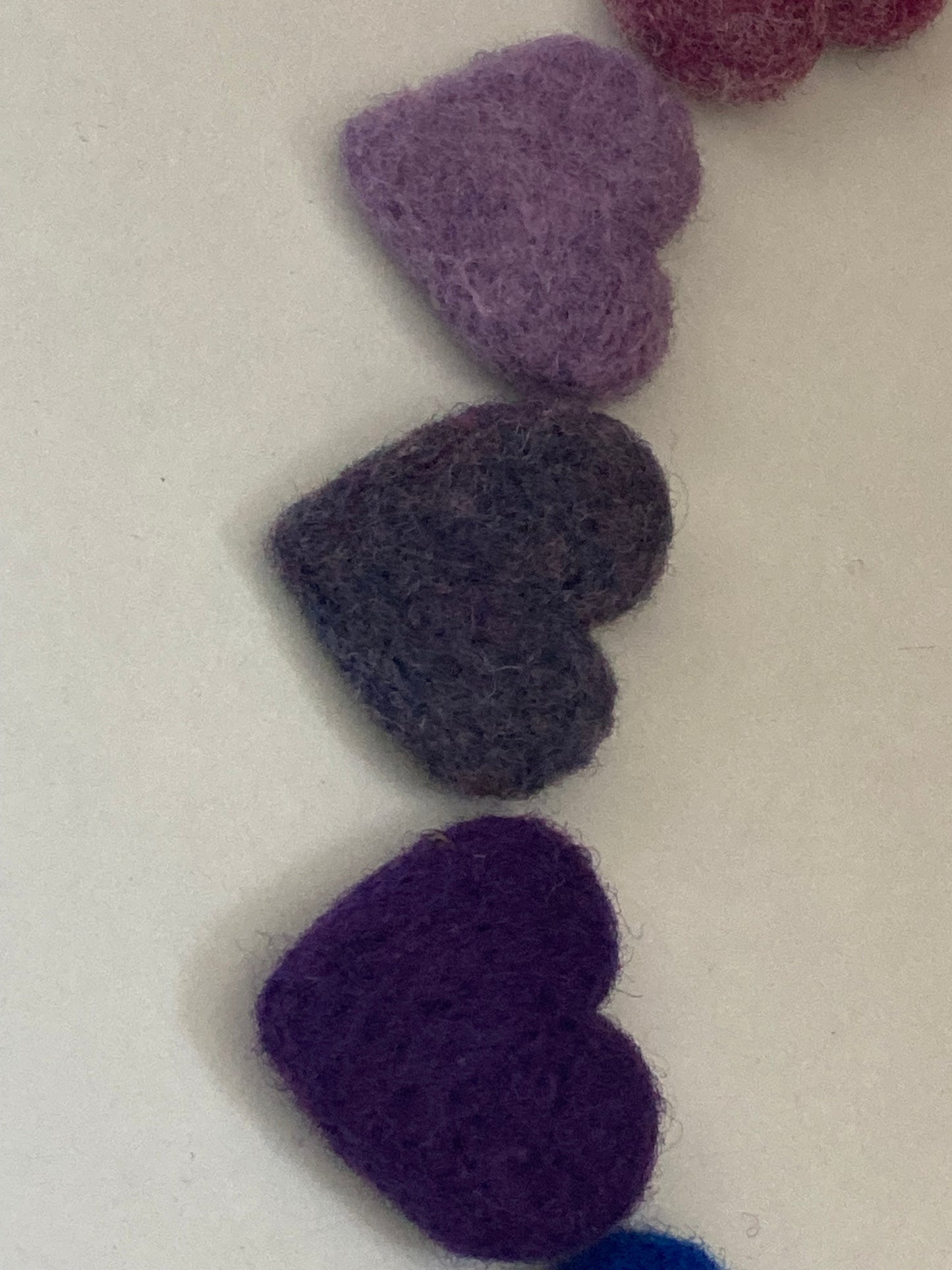 Coastal Felting WOOL HEARTS! … choice of 12 colours!