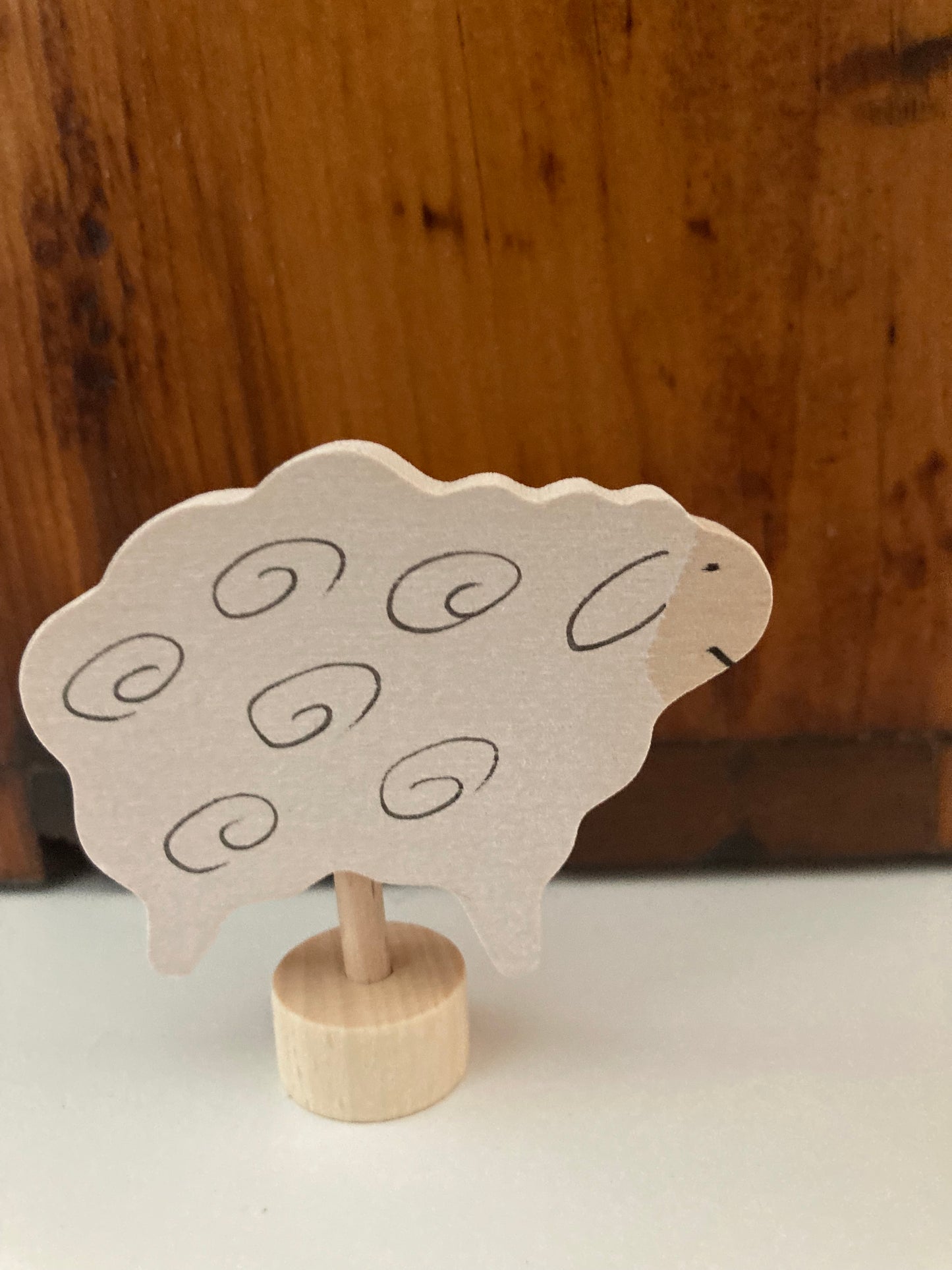 Déco en bois par Grimm's - MOUTON en blanc