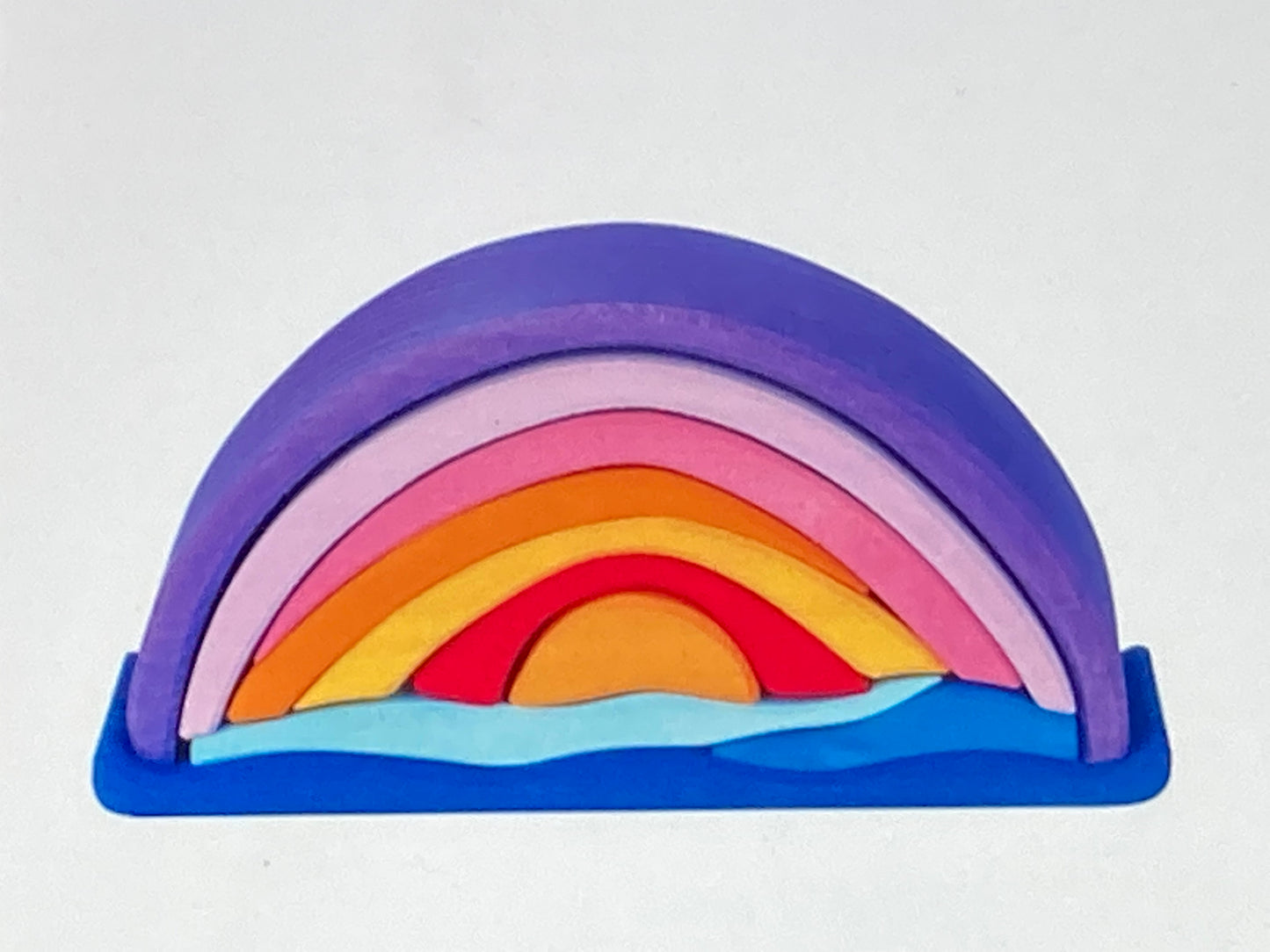 Wooden Toy - PURPLE SUNSET ARCH PUZZLE Set