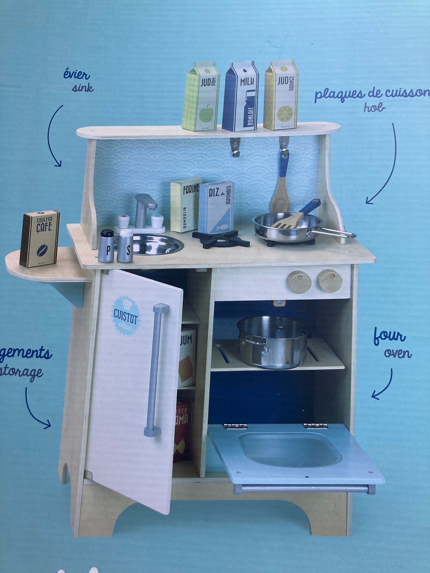 Keeping House - WOODEN COMPLETE KITCHEN SET (including Pots, Utensils and Food)