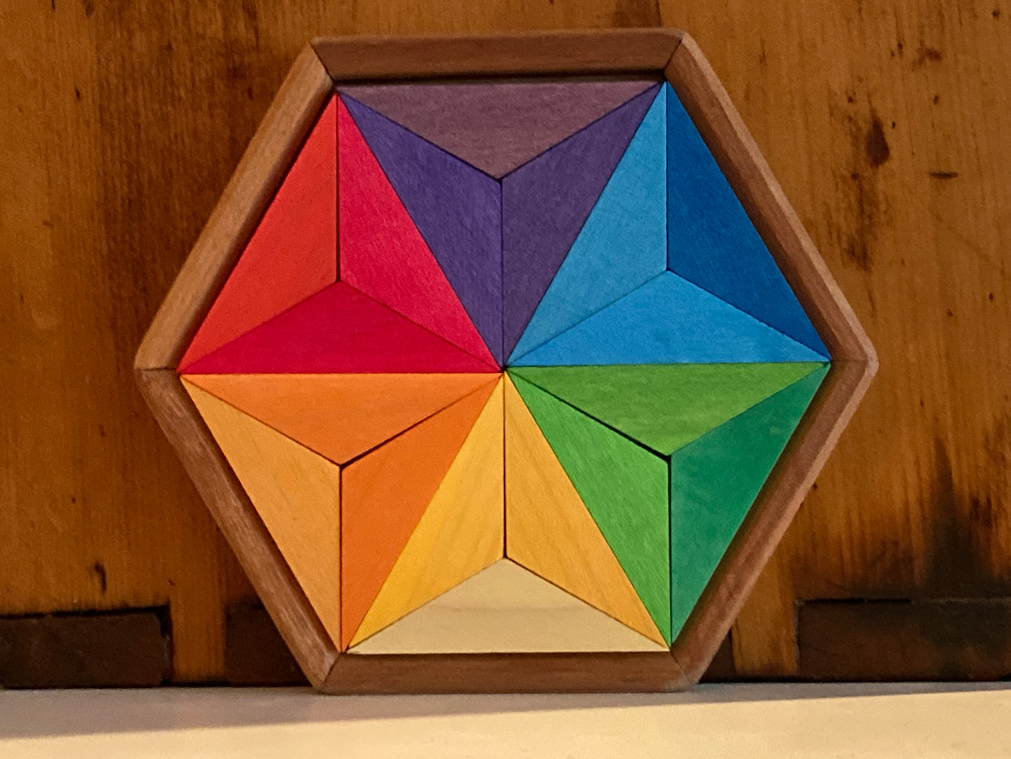 Wooden Toy - Grimm's RAINBOW STAR PUZZLE