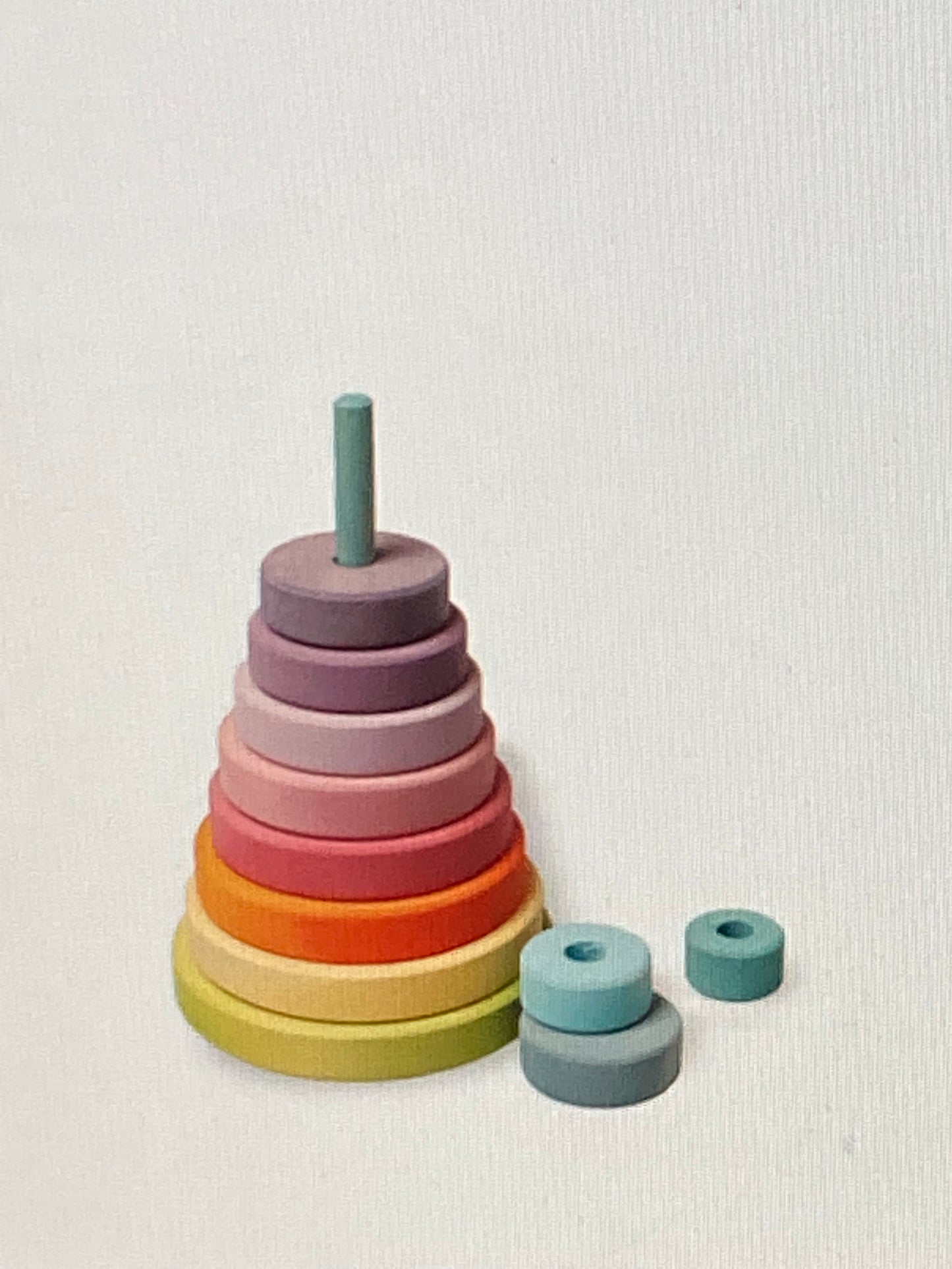 Wooden Toy, Baby - Grimm's PASTEL STACKING TOWER