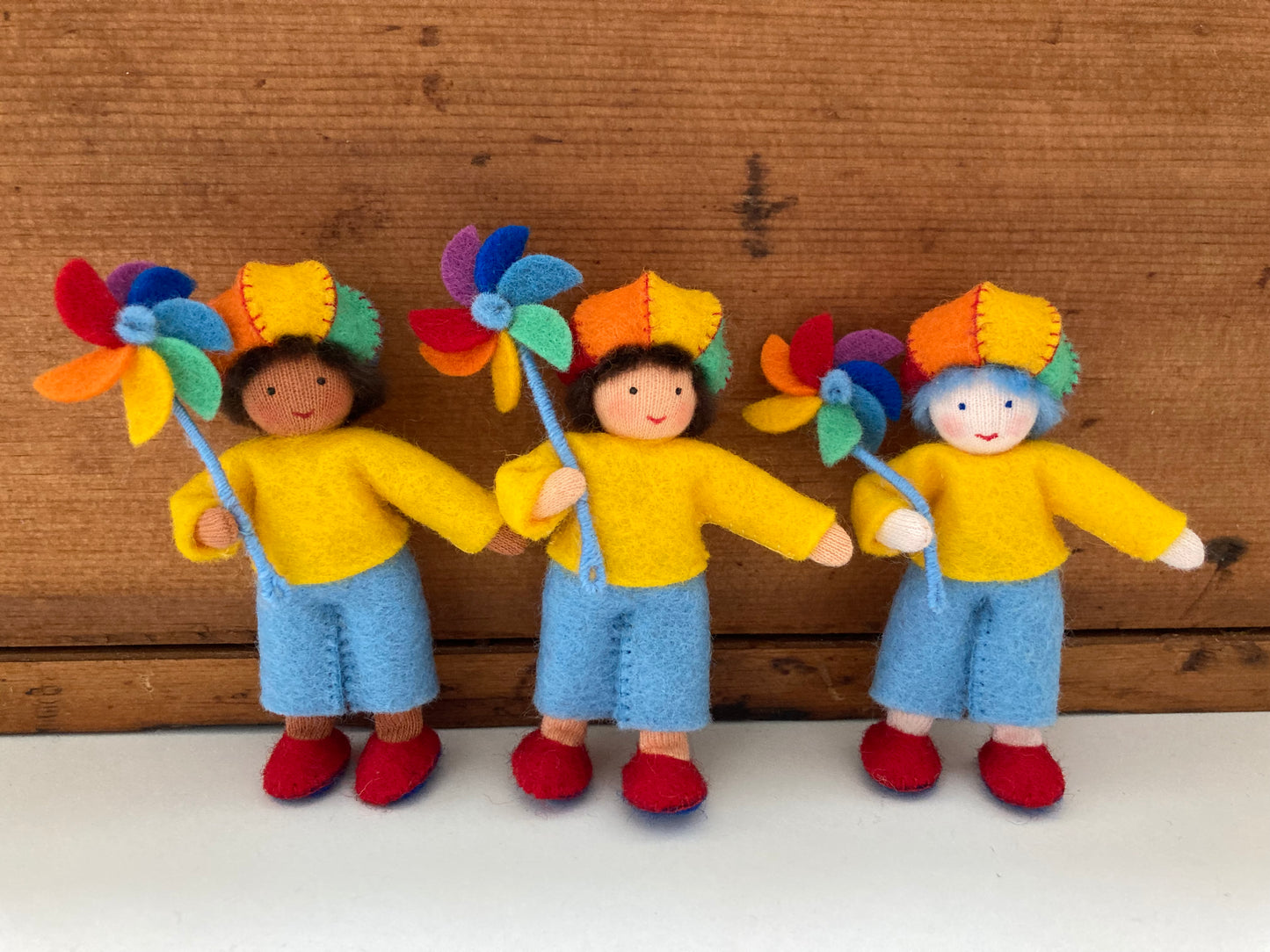 Dollhouse Waldorf Little Doll - RAINBOW!
