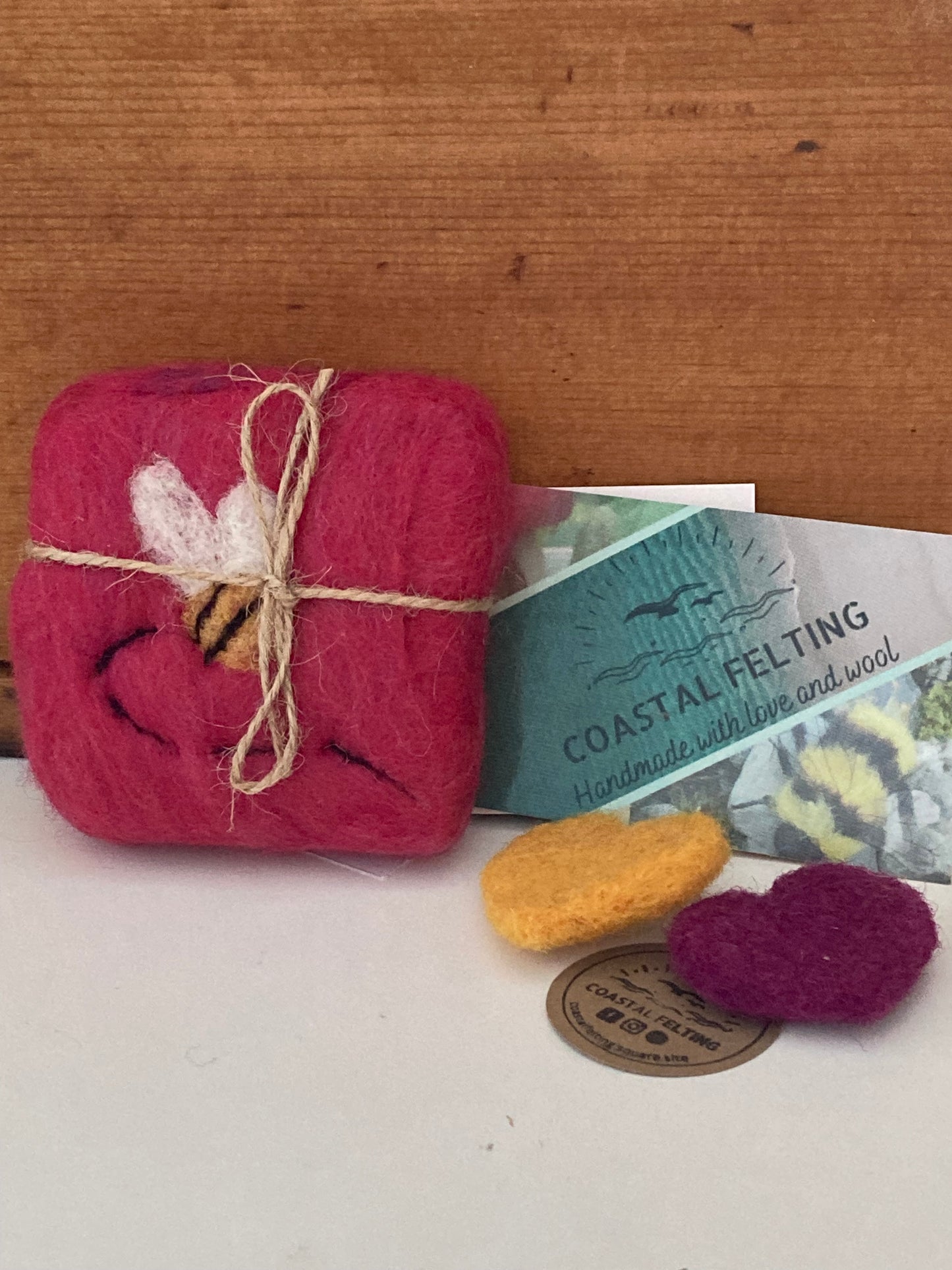 Coastal Felting WOOL HEARTS! … choice of 12 colours!
