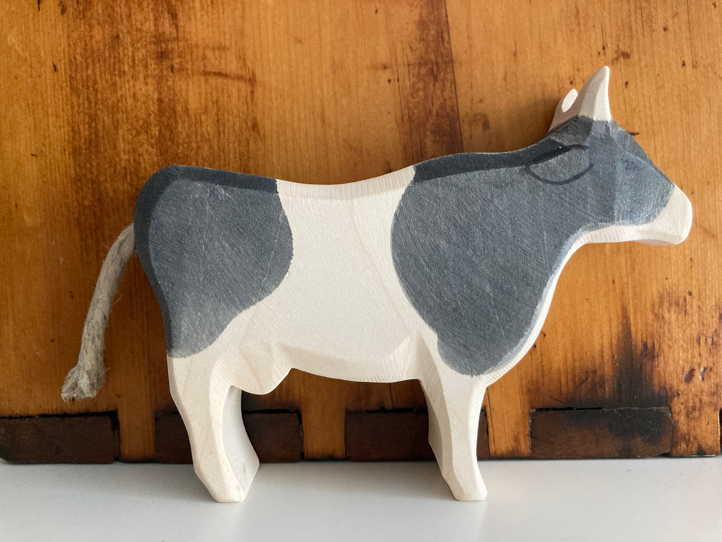Wooden Dollhouse Play - BLACK AND WHITE COW