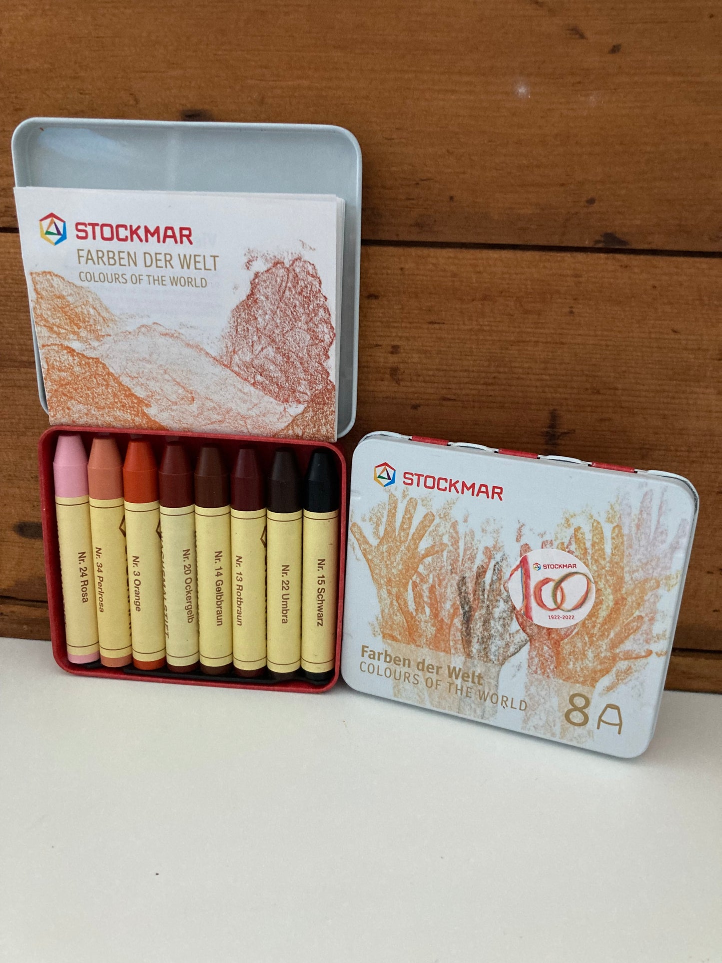 Beeswax, Art - NEW! COLOURS OF THE WORLD! 8 STICK CRAYONS in a Tin