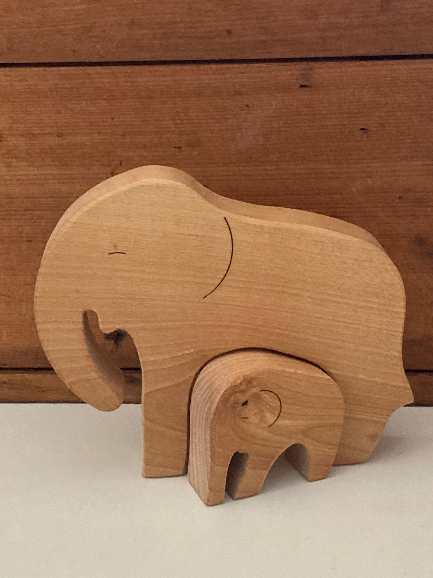 Jouet en bois - MAMA ÉLÉPHANT ET BÉBÉ, 2 pièces !
