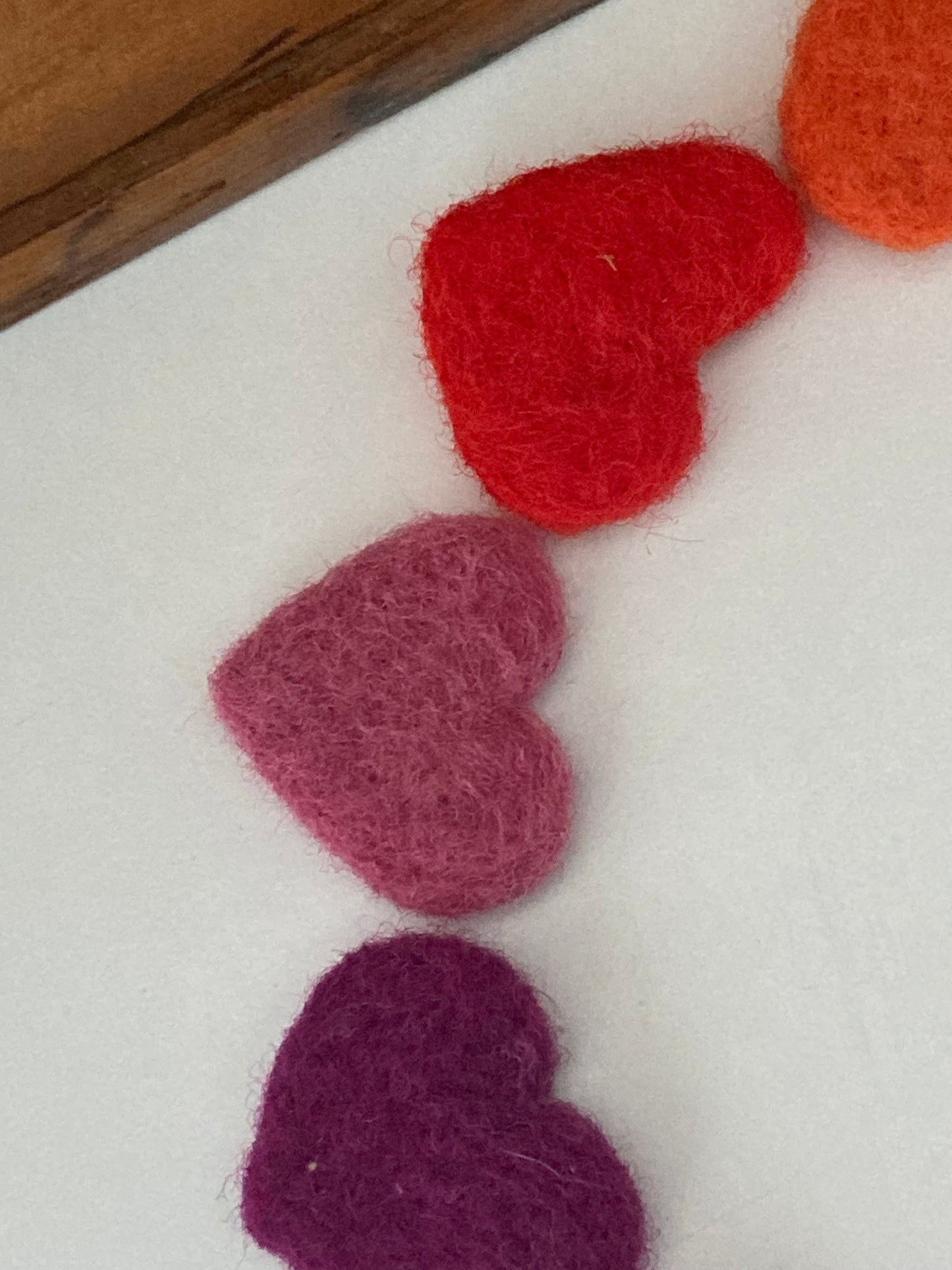 Coastal Felting WOOL HEARTS! … choice of 12 colours!