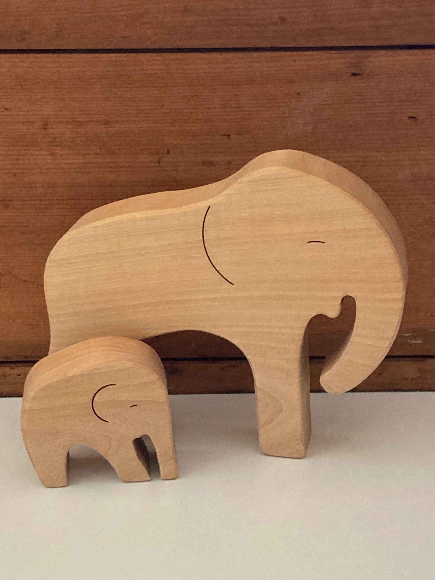 Jouet en bois - MAMA ÉLÉPHANT ET BÉBÉ, 2 pièces !