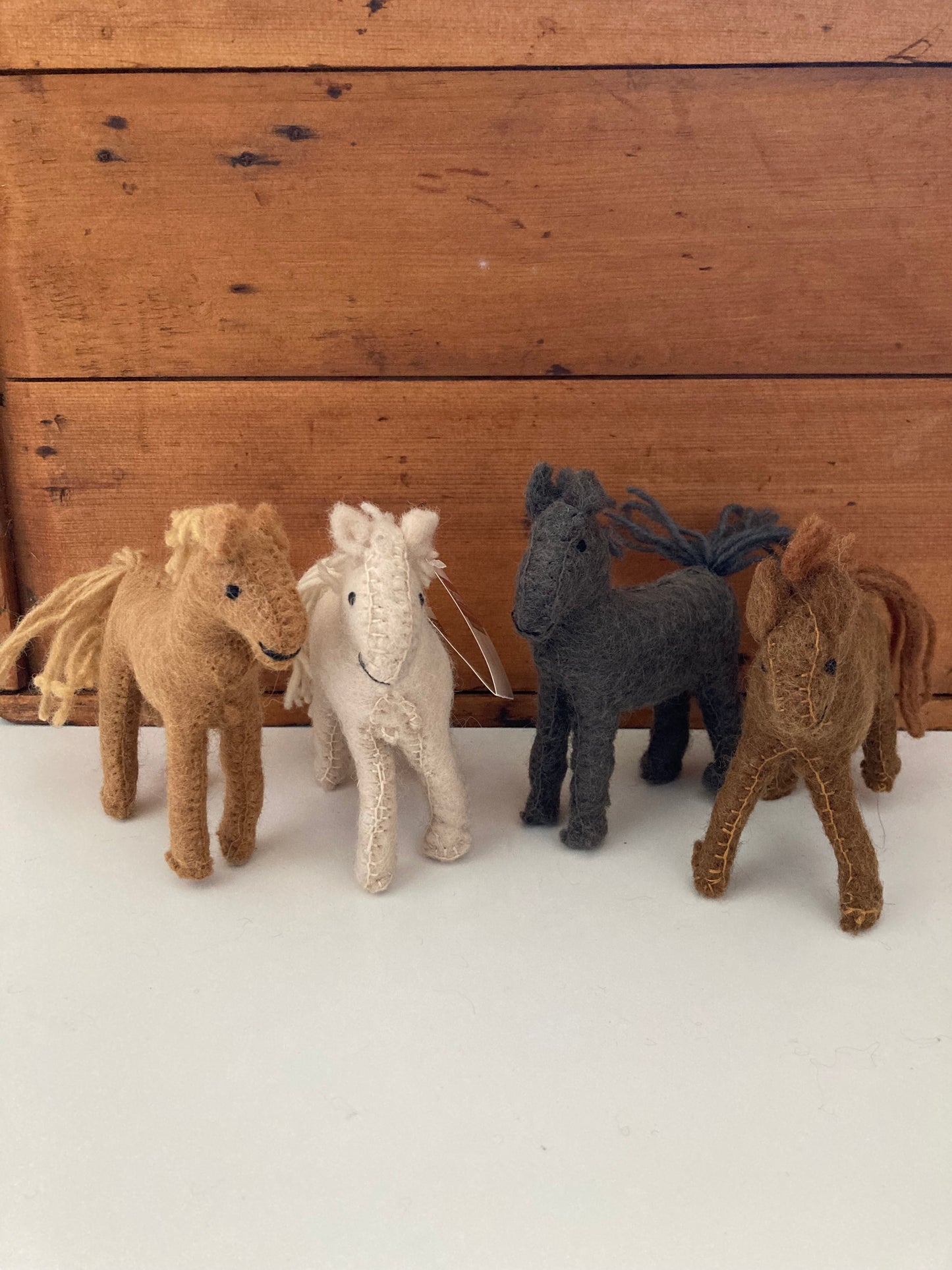 Dollhouse Soft Toy - Wool Felted HORSES in 4 coat colours!