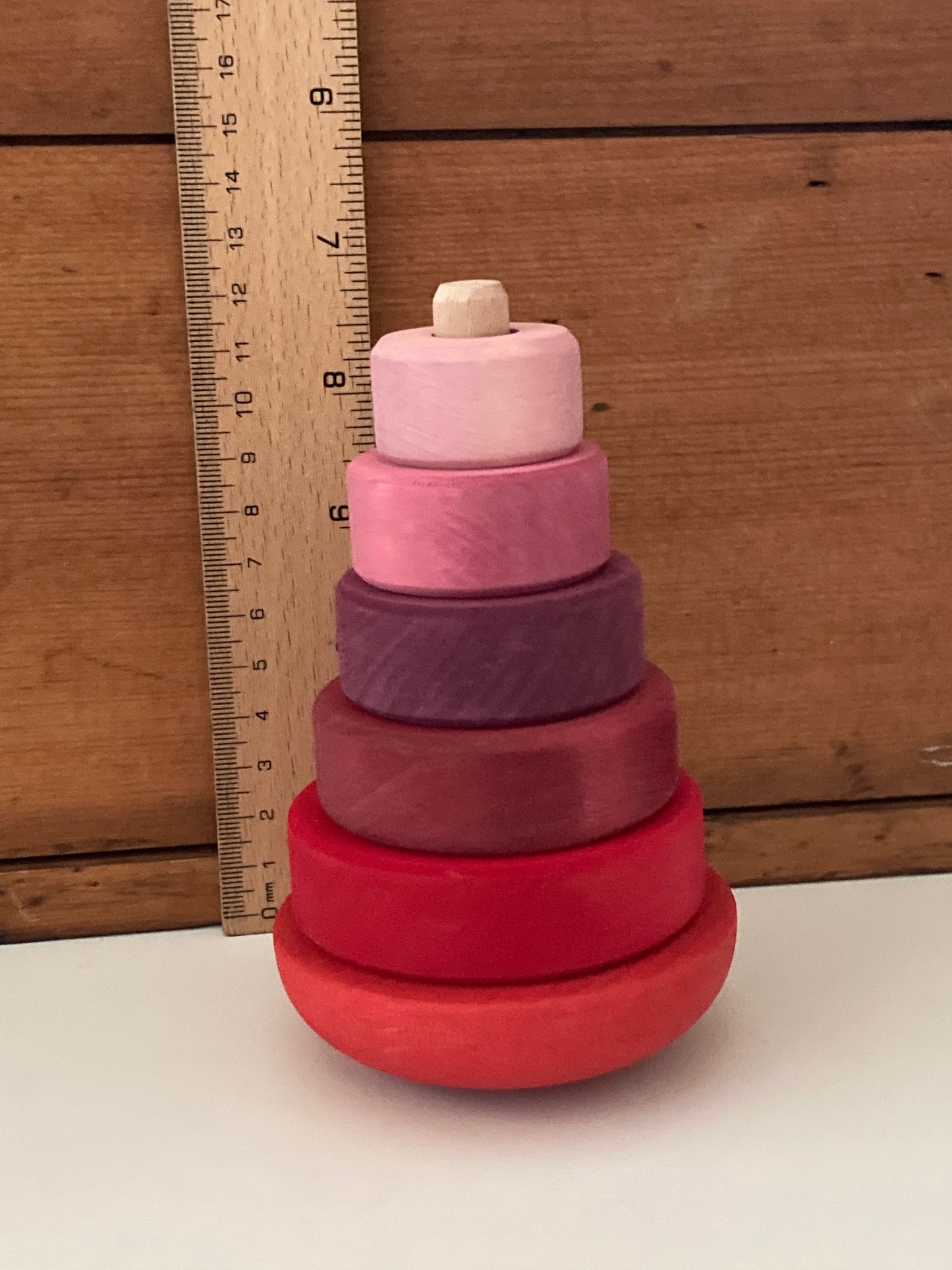 Wooden Toy, Baby - Grimm's STACKING WOBBLY TOWER, 6 pieces!