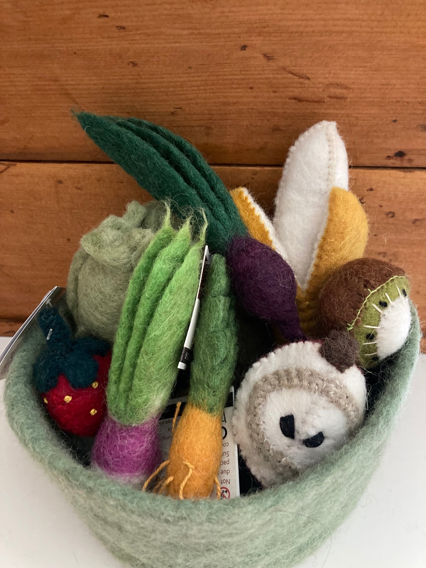 Kitchen Play Food - Wool Felted FRUIT AND VEGETABLE BOWL Set, Medium size