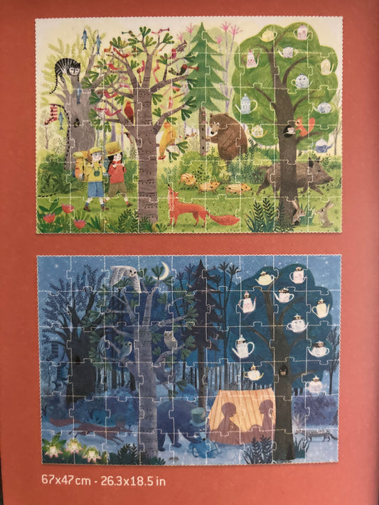 Puzzle - NUIT&JOUR DANS LA FORÊT, Réversible !