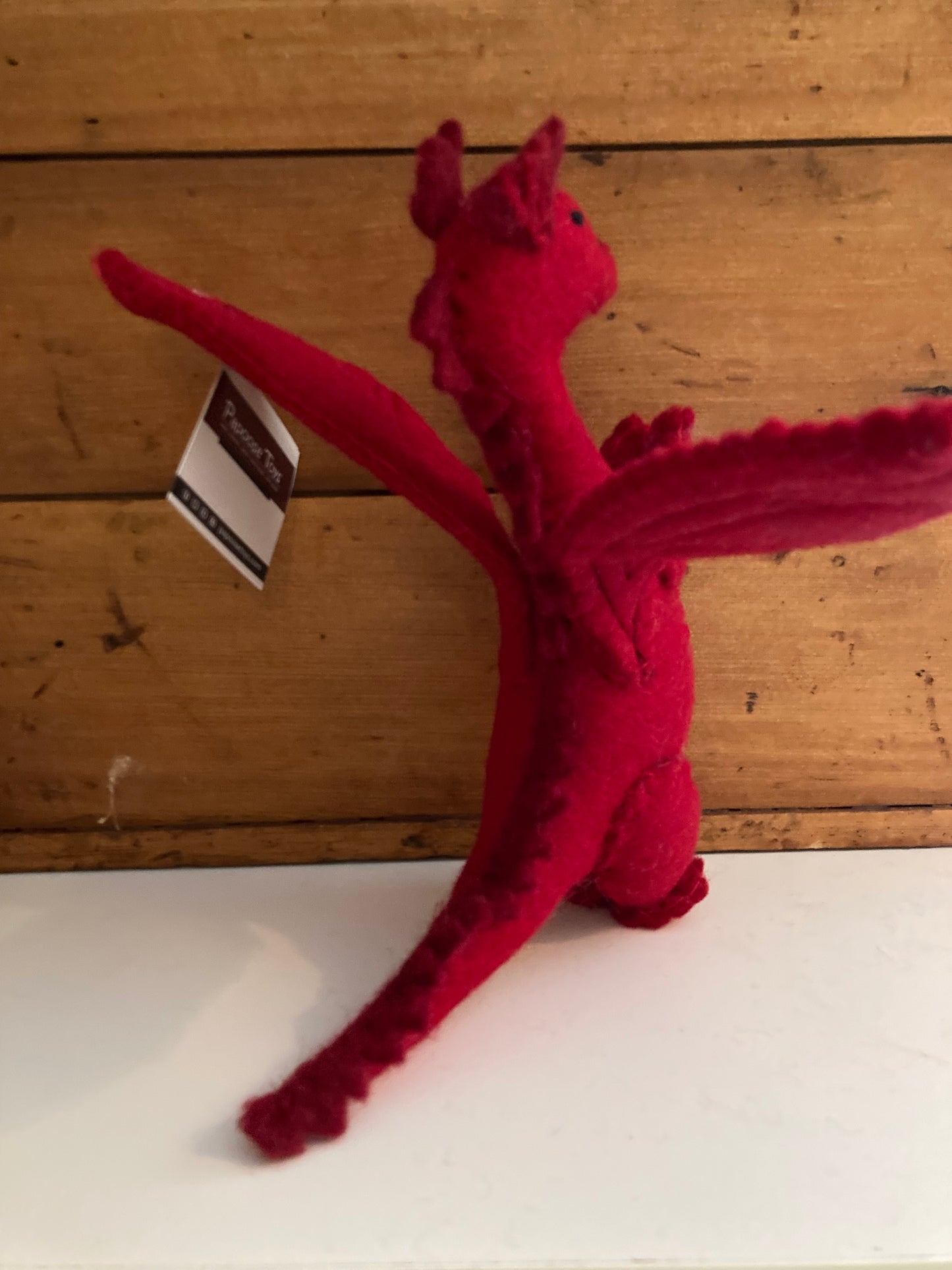 Dollhouse Soft Toy - Wool Felted DRAGON, Red