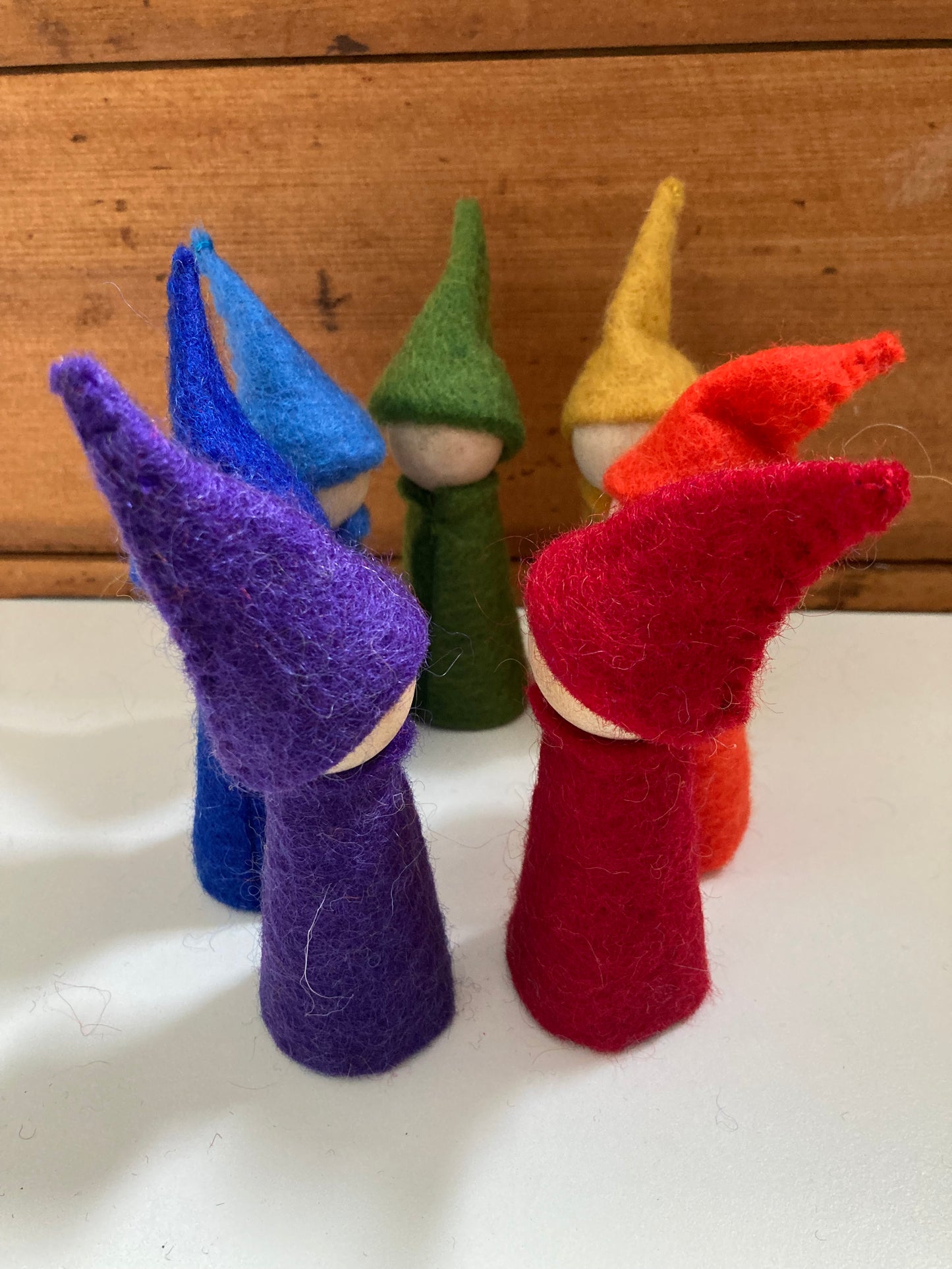 Jouet en bois pour jeu de maison de poupée - RAINBOW GNOMES (all7 !!)
