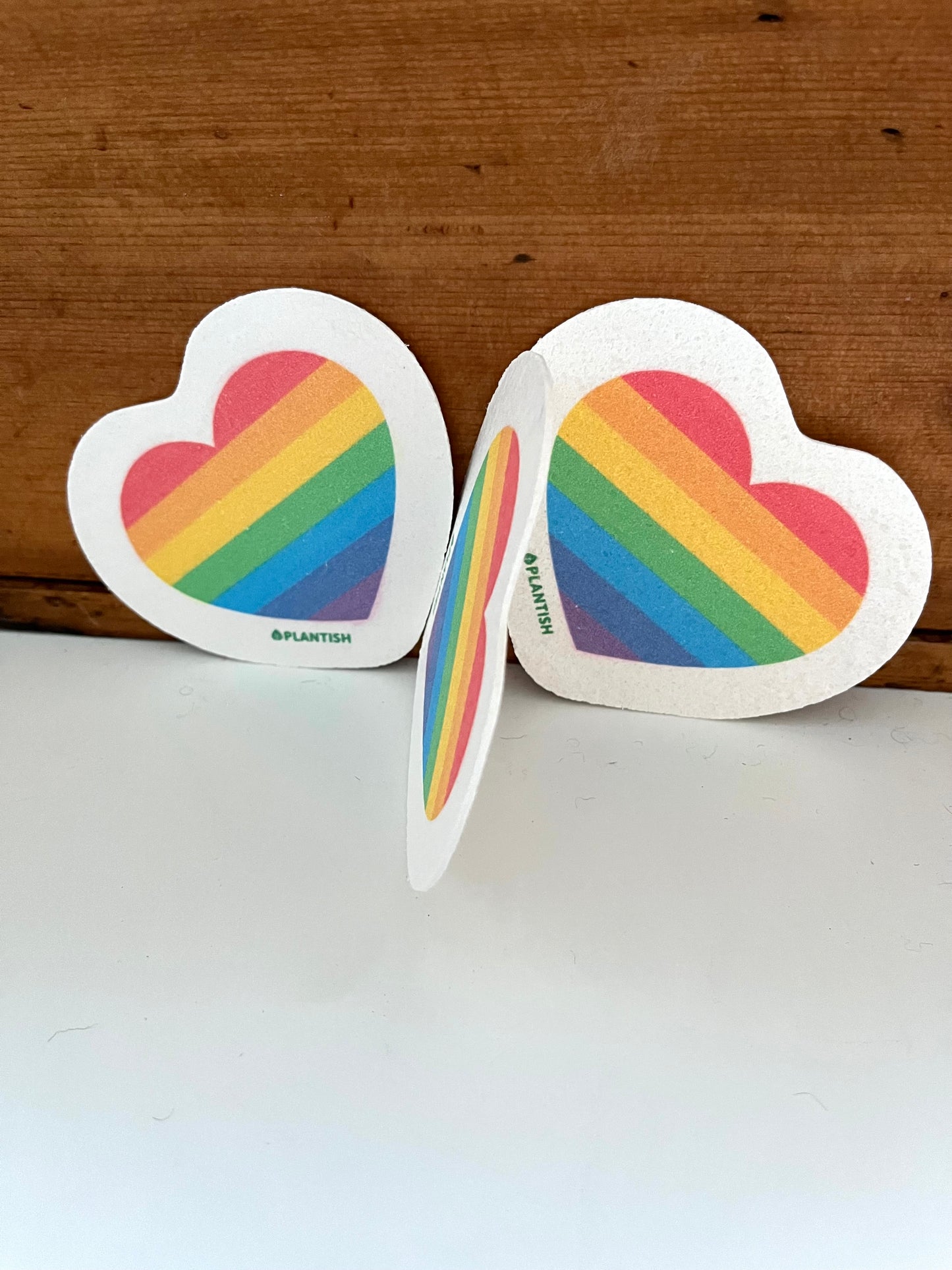 EcoHome - REUSABLE POP-UP SPONGE, RAINBOW HEART!