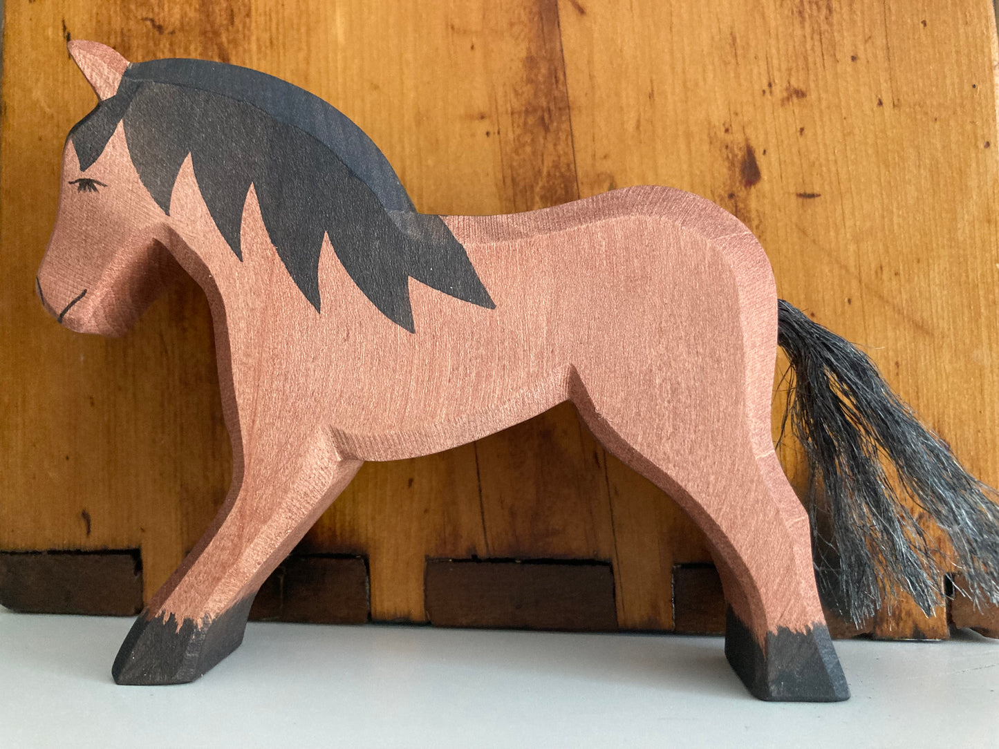 Jeu de maison de poupée en bois - CHEVAL, SANG FROID LOURD