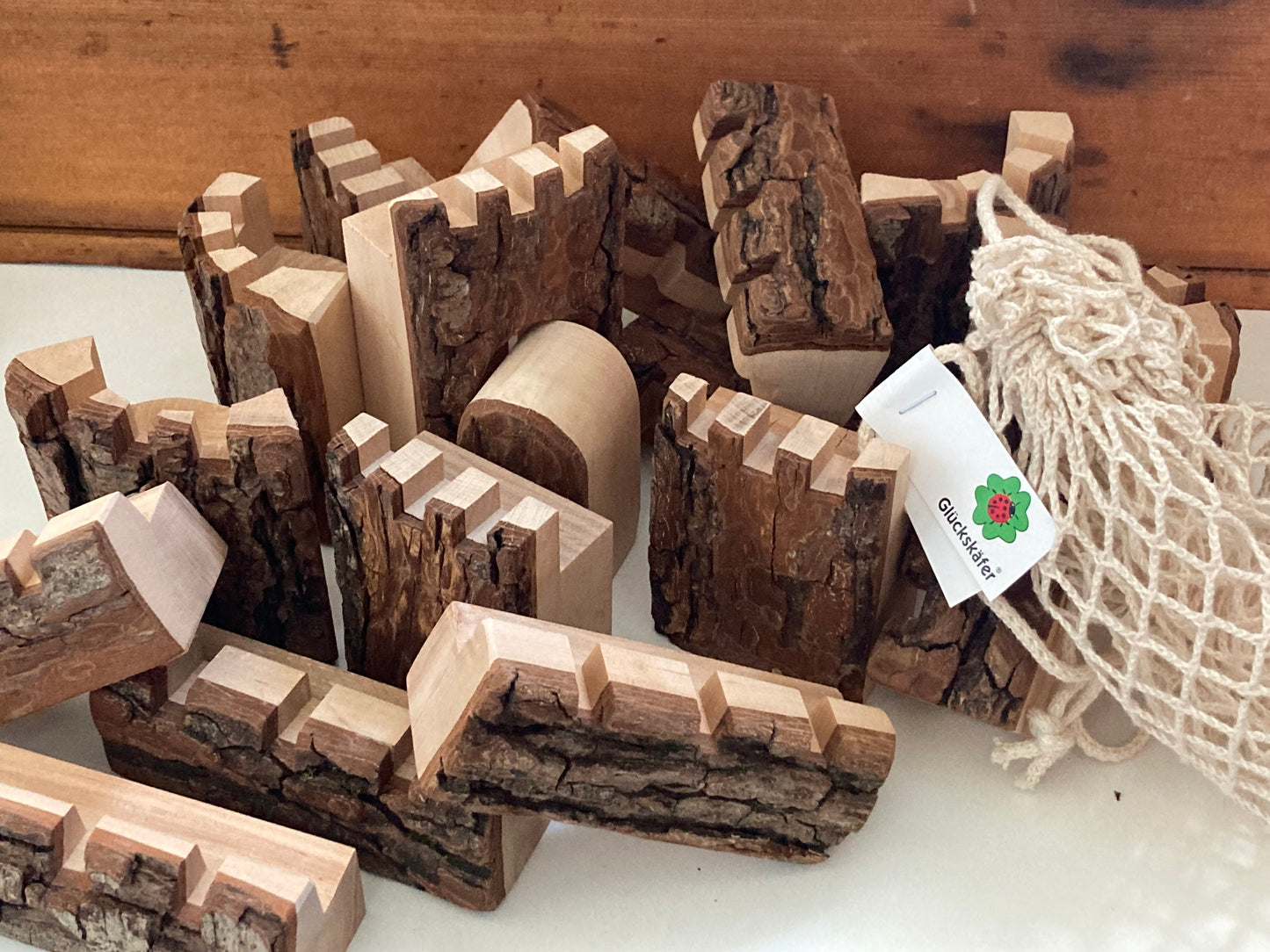 Wooden Dollhouse Play - CASTLE BLOCKS, 17 pieces!