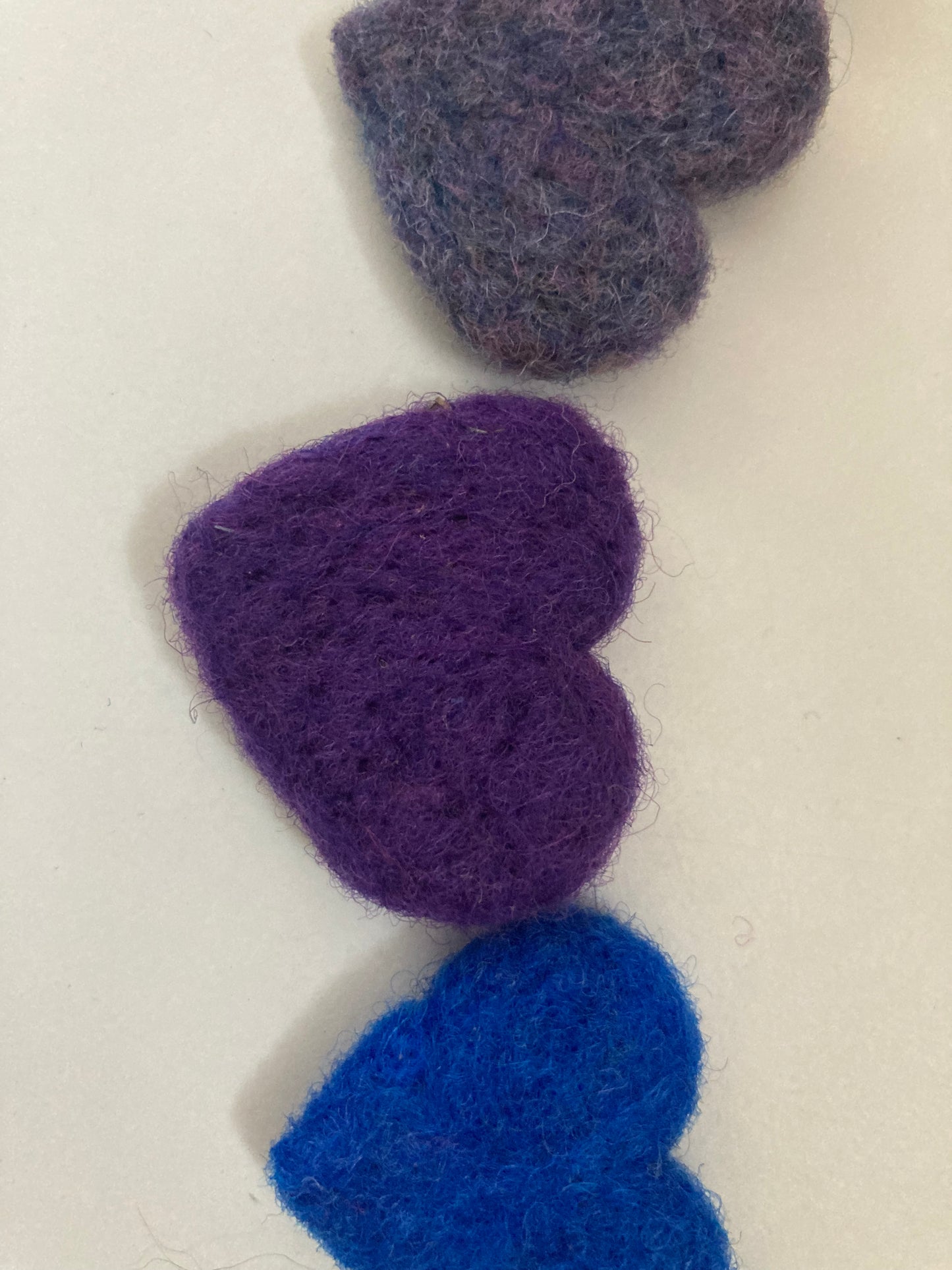 Coastal Felting WOOL HEARTS! … choice of 12 colours!