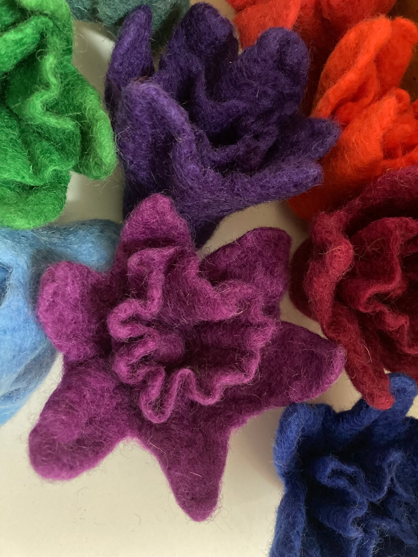 Wool Felted Toy - RAINBOW DAFFODILS... all 12!!