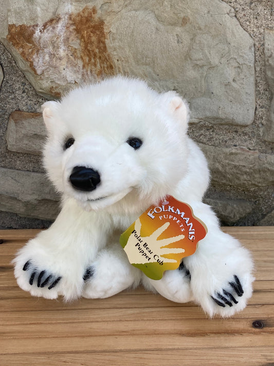 Soft Puppet Toy - POLAR BEAR CUB Hand Puppet (Large)