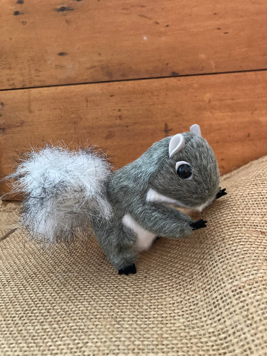 Soft Toy Finger Puppet - GREY SQUIRREL