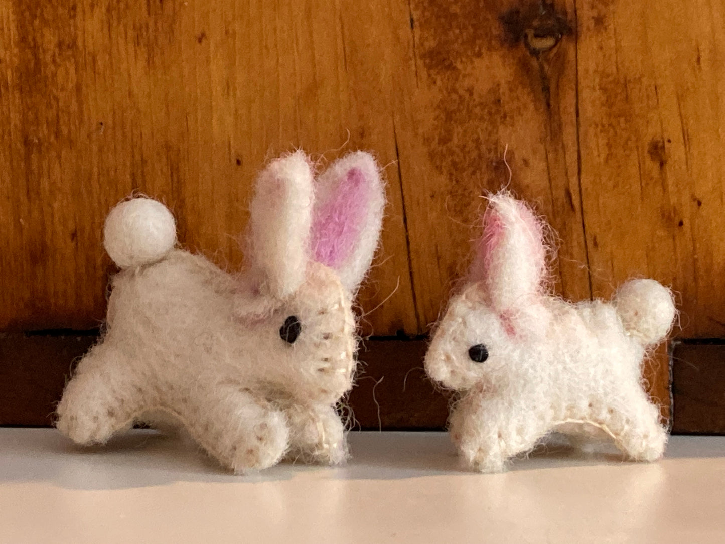 Dollhouse Soft Toy - Wool Felted WHITE RABBIT (2 sizes)