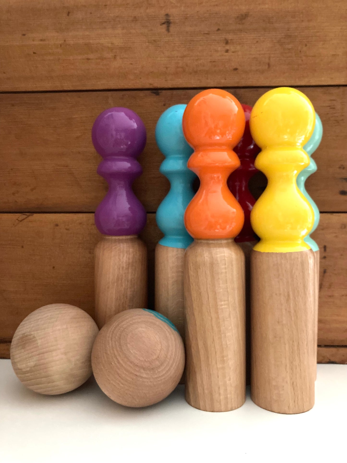 Wooden Game - SKITTLES BOWLING SET