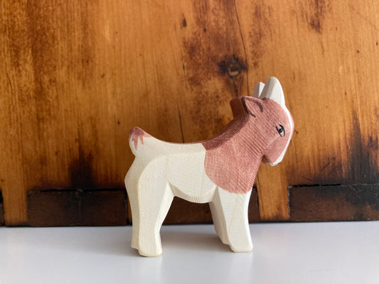 Wooden Dollhouse Play - GOAT KID, Brown&White