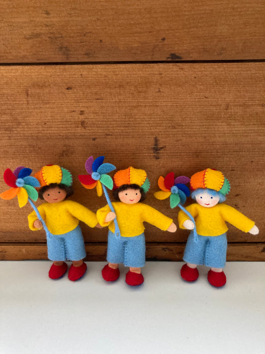 Dollhouse Waldorf Little Doll - RAINBOW!