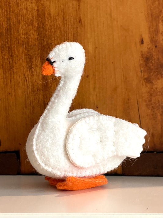 Dollhouse Soft Toy - Wool Felt SWAN